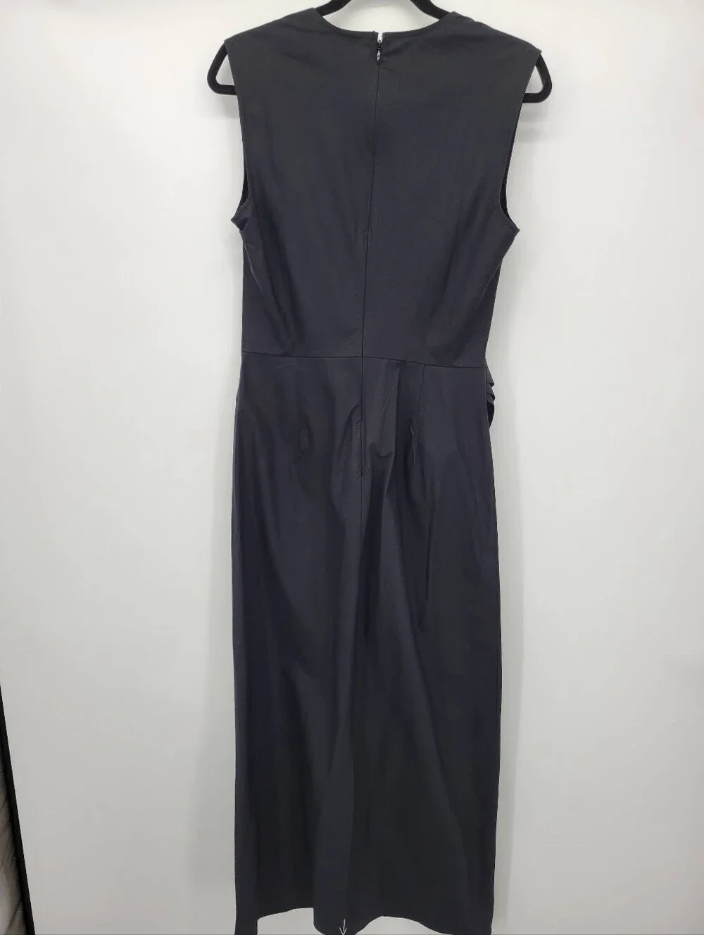 J Crew Ruched midi dress in stretch cotton-blend poplin CV542 Size 8 NEW Black